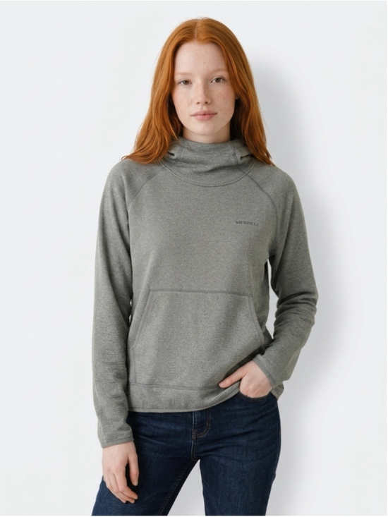 Merrell Sweaters - Merrell Women's Gray Funnel Neck Pullover Sweater with Hood - XL